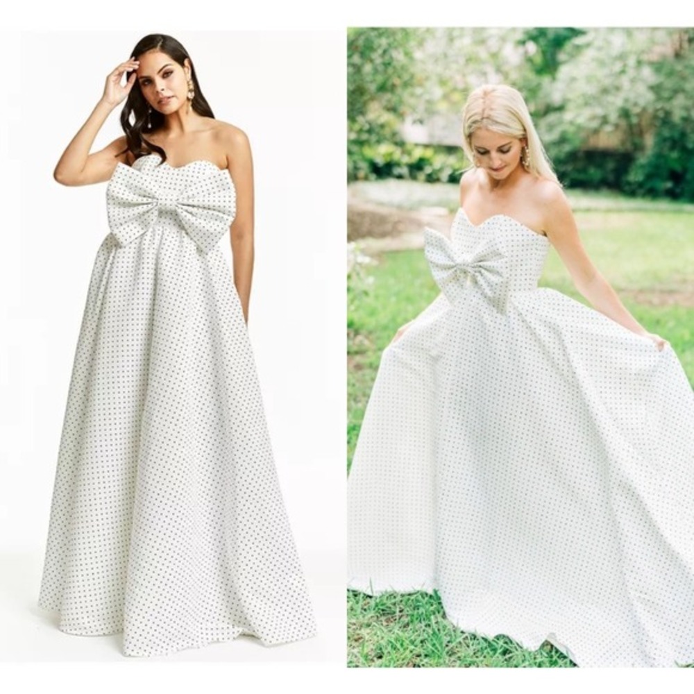 Mestiza New York NEW White‎ Puff Puff Strapless Ball Gown - Women's Size 6